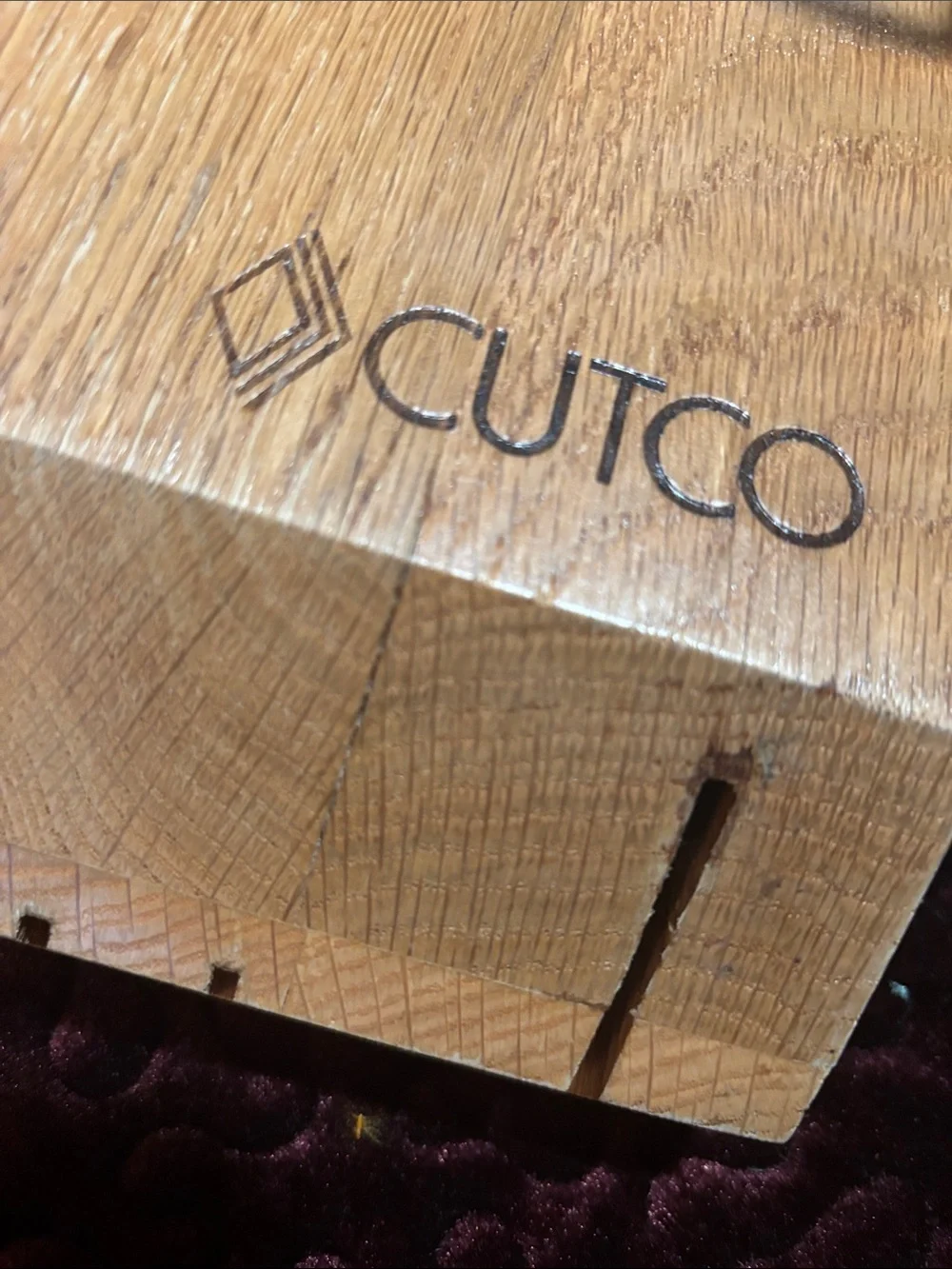 Cutco Space Saver Set Block (5-Slot) Honey Oak Wood